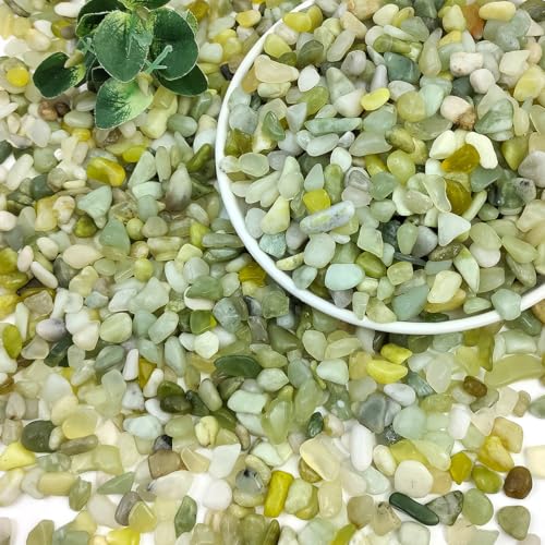 10LB Succulent Jade Pebbles for Landscaping, 3/8 Inch Natural Decorative Polished Stones, River Rocks for Landscaping, Vase, Flowerpot Decoration, Indoor Decoration and Garden Decoration - color: Jade, size: 10 LB