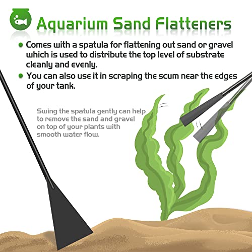 6 in 1 Aquascaping Tool Kit with PH Tester, Black Steel Aquatic Landscaping Equipment Perfect to Create A Stunning Underwater Scape for Fish Tank