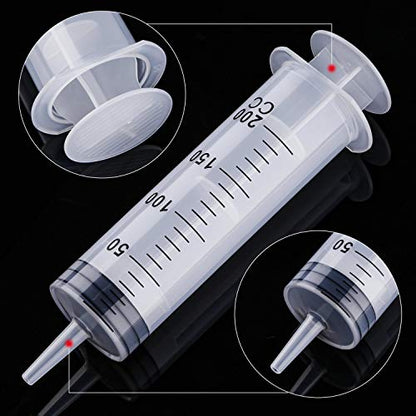 Frienda 4 Packs Syringes Without Needles,200 Ml | Large Plastic Measuring Tools for Food, Horse Care, Lab Dispensing, Graduated Markings, Reusable Multipurpose Applicators - size: 200 ml