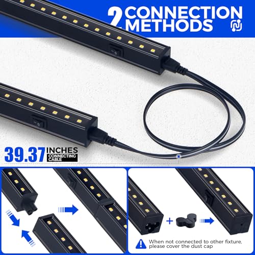 Barrina T5 Plant Lights, 3FT 128W (8 X 16W), 5000K, 8 Packs, Black Cover | Full Spectrum, Led Grow Light with Magnetic Design, Separate On/Off, Grow Light Strip for Seedlings, Linkable, Plug and Play - color: White, size: 3FT-Black Cover