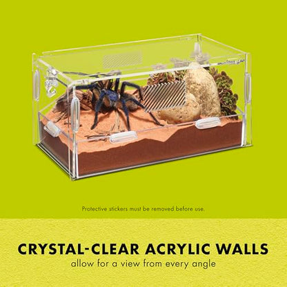 Zilla Micro Habitat Terrarium, Terrestrial, with Locking Latch, for Isopods, Spiders, Insects, Small - size: Small, style: Terrestrial