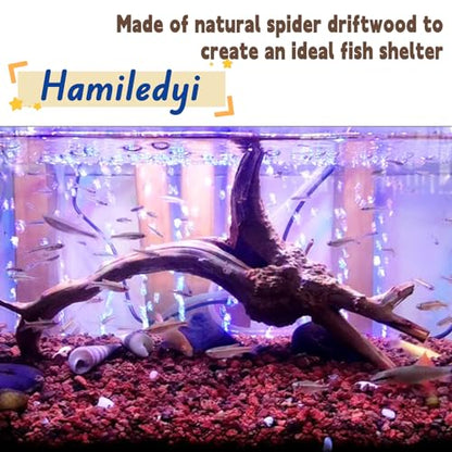 Hamiledyi 4PCS Driftwood for Aquarium 8-10in Natural Spider Wood Reptile Branches Fish Tank Log Ornament Aquarium Trunk Decoration - size: Spiderwood (8-10in 4PCS)