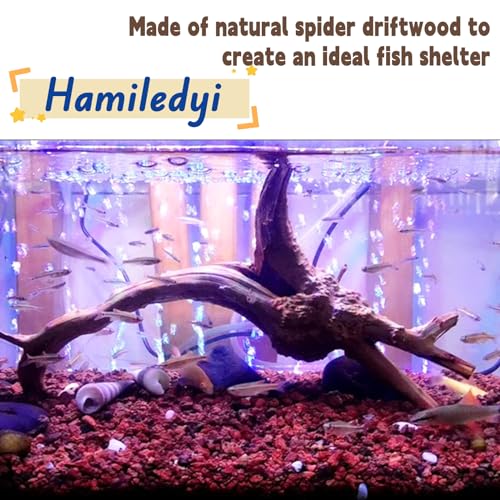 Hamiledyi 4PCS Driftwood for Aquarium 8-10in Natural Spider Wood Reptile Branches Fish Tank Log Ornament Aquarium Trunk Decoration - size: Spiderwood (8-10in 4PCS)