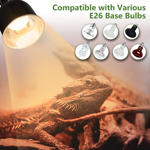 Reptile Light Fixture 5.5 inch Deep Dome with Switch, Optical Reflecting Cover for UVB/UVA Basking Bulbs & Ceramic Heat Emitters - style: Deep Dome (Max 150W)