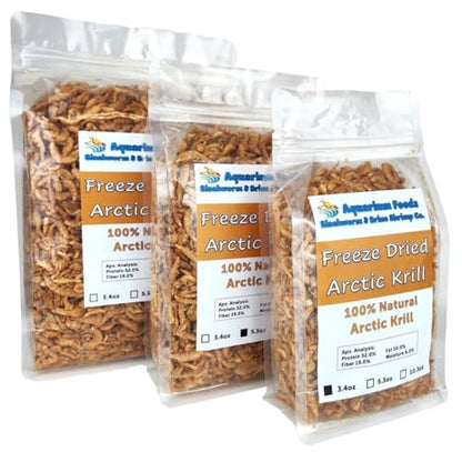 Arctic Krill, Freeze Dried for All Tropical & Pond Fish... 10.3oz Clear Bag | For Tropical Fish, Marines, Cichlids, Catfish, Oscars, Lg Cichlids, Monster Fish, Pond Fish, Aquatic & Land Turtles - size: 10.3 Ounce (Pack of 1)