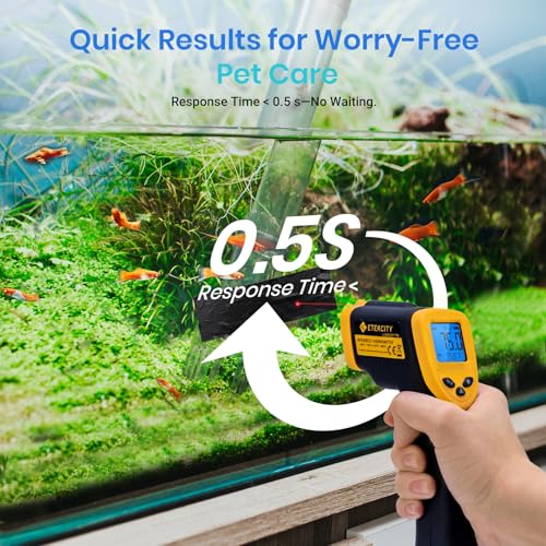 Etekcity Infrared Thermometer Laser Temperature Gun, -58°F~1130°F | Cooking, Pizza Oven, BBQ, Meat, Kitchen, Reptile, HVAC, Adjustable Emissivity, MAX Display, High Temperature - color: Laser Yellow, style: Advanced