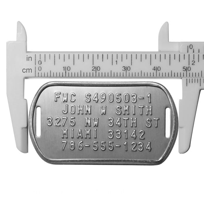 Personalized FWC Crab Trap Tags - Five Serialized Rust Proof ID Tags