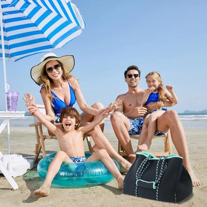 Hibala Neoprene Multipurpose Beach Bag,Gym/Travel/Pool Bag,Tote For Women&Men - color: Grey
