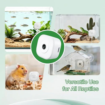 3MP Aquarium Reptile Camera Window Pet Security Camera | No drill magnetic mount for glass tank & window, color night vision, two-way audio, 2.4G 5G WiFi, 24/7 AI motion detection