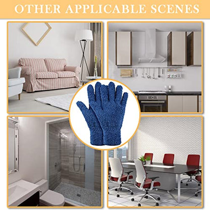 Patelai 3 Pairs Microfiber Dusting Gloves for Plants Leaf, Small | Black, Navy, Yellow,Plant Cleaning Gloves, Reusable Washable Gloves,House Furniture Blinds Dusting - color: Black, Navy, Yellow, size: Small