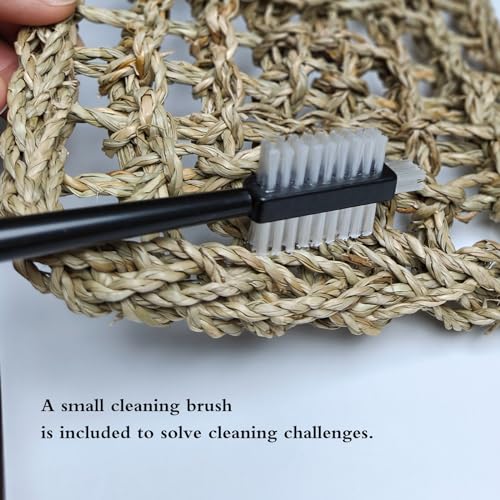 Hermit Crab Climbing Toys Set for Tank and Aquarium Decoration | Seagrass Hammock and Reptile Climbing Ladder with Small Brush, Hermit Crab Accessories for Tank and Aquarium Decoration