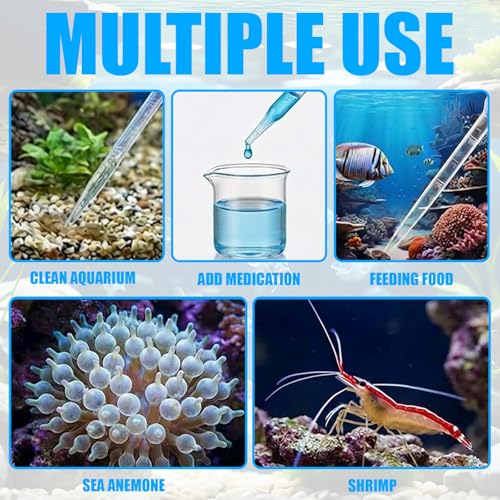 21 Inch Long Pipette for Fish Tank Coral Food Feeder - Extra Long Turkey Baster, Aquarium Water Changer Siphon, Manual Cleaner Water Changer Cleaning Tool Siphon Dropper Waste Remover for Aquarium