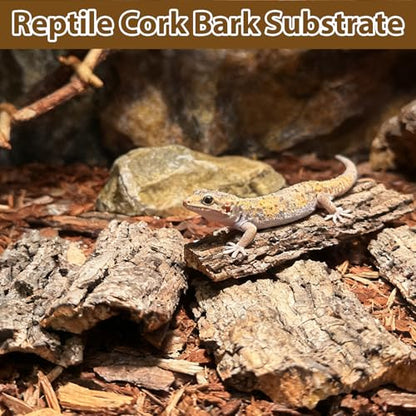 Reptiles Cork Bark Bits Substrate,1 LB Terrarium Bark Bedding Bulk for Geckos Snake Isopods Bearded Dragon Spiders Lizard Tarantula Hermit Crabs - size: 【1.0 LB】