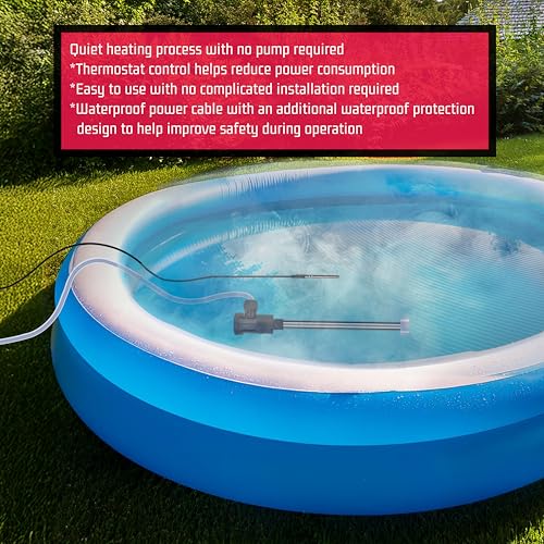 3000W Titanium Immersion Water Heater Portable Electric Pool & Bathtub Fully Submersible Water Heater with GFCI, Temp Control for Hot Tub, Above Ground Pool, Baptistry, Above Ground Pool