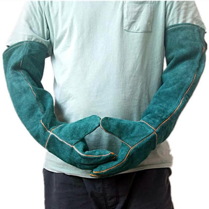 Generic Pet Supplies Popular Reptile Anti-Bite Gloves 60cm Pet Protective Gloves Monitor Lizard Anti-Bite Gloves, Dark Green as Pic.