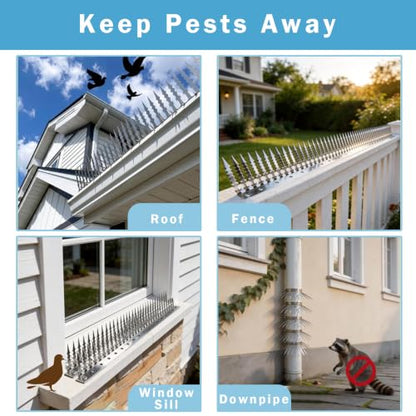 Anti-Bird/Squirrel Spikes & Squirrel Proof Baffle for Bird Feeders Pole | 4in Multi-Layer Barrier with 23 Prong,for Shepherd's Hooks/Fences/Roofs/Trees/Gutters&Downspouts.Repels Pigeons,Raccoons,Mice - size: Large-1M*10CM