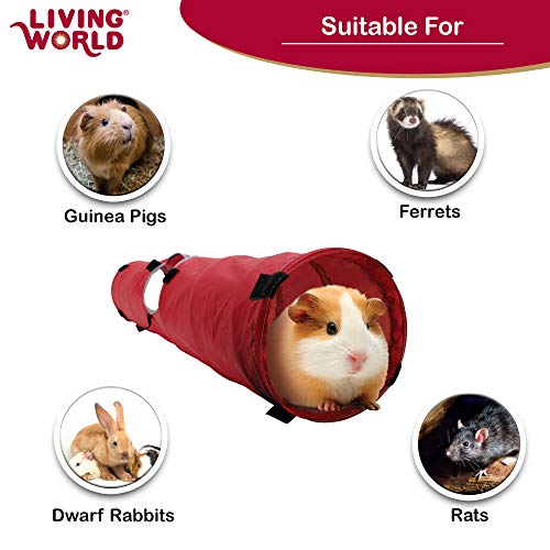 Living World Pet Tunnel, Red/Grey - size: Medium
