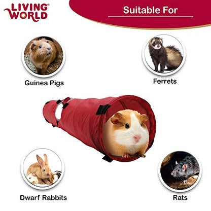 Living World Pet Tunnel, Red/Grey - size: Medium