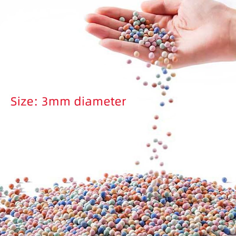 2 lb Clay Pebbles Clay Balls for Plants 3mm-5mm Mini Hydroponics Ceramic Ball Horticultural Grade Succulent Soil,for Plant Pots Vase Fillers Hydroponic Growing (Colourful)