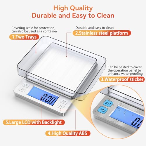 BOMATA 0.01g Small Digital Gram Scale, Upgraded 1kg Jewelry Scale | USB Rechargeable, Larger Display, Hold Function, High Precision, Grams and Ounces for Herb, Coin,Powder,Yeast, Kitchen Sliver - size: 0.01g/1kg Silver