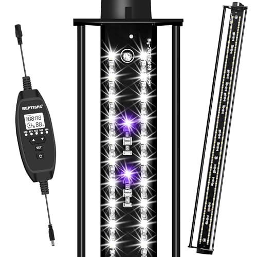 LED UVB Light for Reptiles, 22 Watts, 27-Inch | Aluminum LED Light Fixture, Dimming Controller, 4 UVI Modes, UVA UVB Lamp, For Bearded Dragon Lizard Gecko Snake Turtle - size: 27-INCH