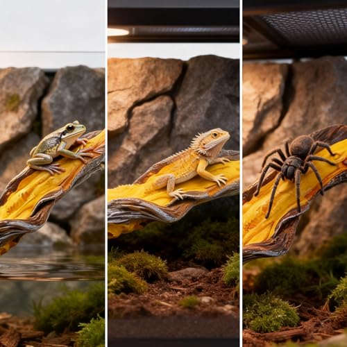 Reptile Climbing Tree Branch: Resin Wood Decor for Terrarium | Reptile Habitat- Safe Non-Toxic Easy to Clean - for Bearded Dragon Gecko Tree Frog Enrichment Accessories