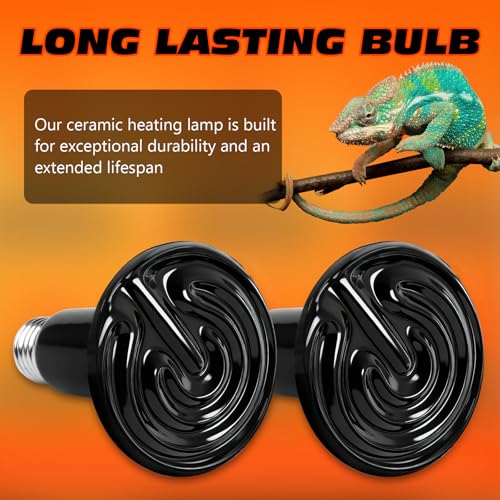 100W Ceramic Heat Emitter E26 Base Ceramic Heat Bulb Ceramic | Heat Lamp for Reptiles No Light Heat Lamp for Amphibian Pet Brooder Coop Lizard Turtle Snake Terrarium - style: 100 Watts