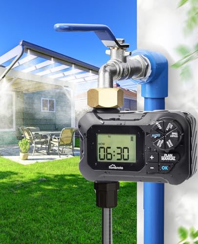 Automatic Misting Cooling System with Timer, 91.8FT Misting Line | 24 Brass Nozzles, 3/4" Brass Adapter, For Patio Misting, Grenhouse Watering & Chicken Coop Cooling