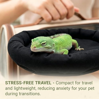 Small Gecko Bed Bearded Dragon Hammock Suction Cup Reptile Rest | Soft washable reptile hammock with suction cup, provides cozy resting spot for bearded dragons, geckos, lizards and small pet
