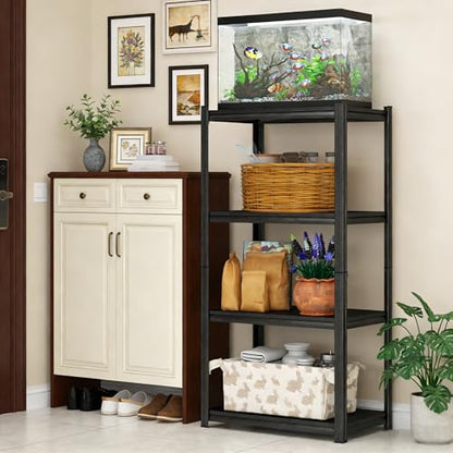 Aquarium Stand 1600 LBS 4 Tier Fish Tank Stand Adjustable Storage Shelf | Heavy duty metal shelving with 4 tiers for turtle tanks, reptile terrariums and pet supplies storage organization - size: 4-TIER 44"H×13.8"W×11.8"D