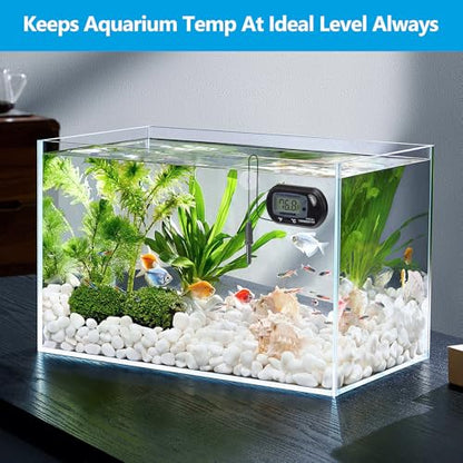 DaToo Aquarium Thermometer with Large LCD Display Fahrenheit/Celsius(℉/℃) Fish Tank Thermometer for Aquarium Reptile Terrarium Digital Water Thermometer with Suction Cup(2 Pack) - size: 2 Pack