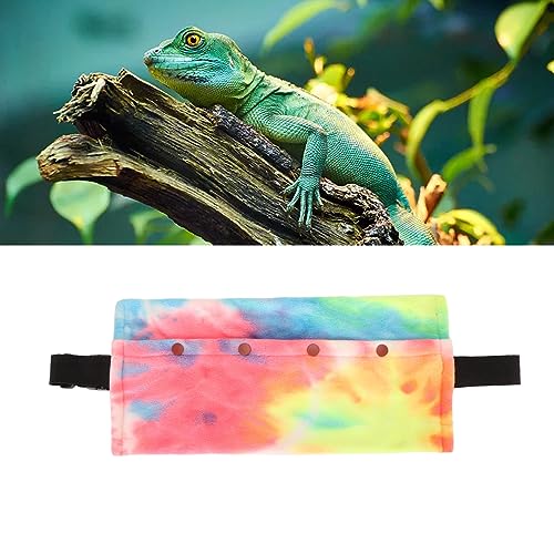 Reptile Sling Carrier with Adjustable Strap, Soft Warm Pouch for Bearded Dragon, Lizard, Leopard Gecko, Hamster, Small Animals, Iridescent - color: Iridescence