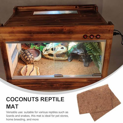 NOLITOY 4pcs Natural Coconut Fiber Reptile Carpet Mat Soft and Comfortable Substrate for Reptile Tank Bedding Enhanced Protection Suitable for Home Breeding and Pet Stores