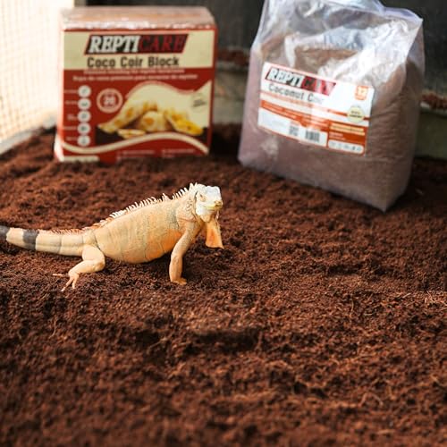 Gro-Med ReptiCare Coconut Fiber Substrate for Reptiles 12 Q, Organic Ready to Use - Odor Absorbent Coco Coir Terrarium Bedding for Ball Pythons, Boas, Snakes, Tortoises, Geckos, Frogs and Tarantulas