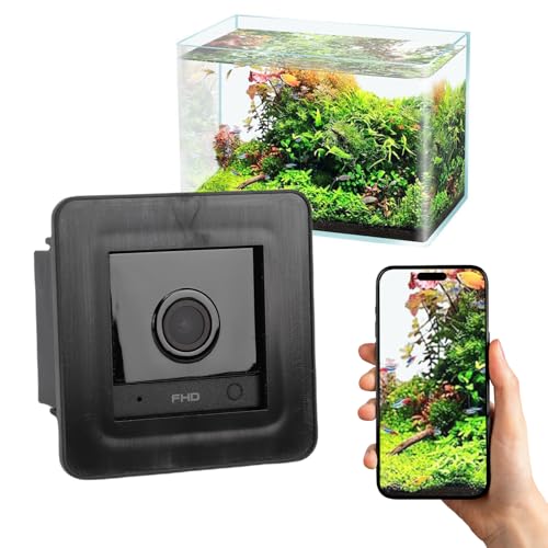 2K HD Camera for Fish Tank, Aquarium, Reptile Terrarium, 140 Wide Angle, AI Motion Detection, 2.4GHz WiFi, Two Way Audio, AntiGlare, No Reflection