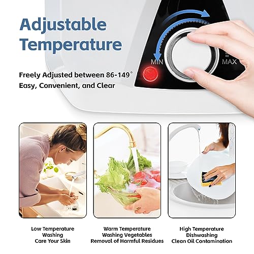 Mini Tank Water Heater Electric, 1500W Portable Water Heater Under Sink for Point of Use, 1.6Gallon Mini Water Heater, 110V Instant Hot Water Heater for Kitchen, Office