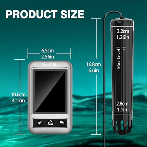 Digital Aquarium Water Tester with App Alerts | 7 Parameter Smart Aquarium Monitor for pH ORP EC TDS Salinity SG Temp, Freshwater & Saltwater Tanks - color: Glossy Black & Metal Gray