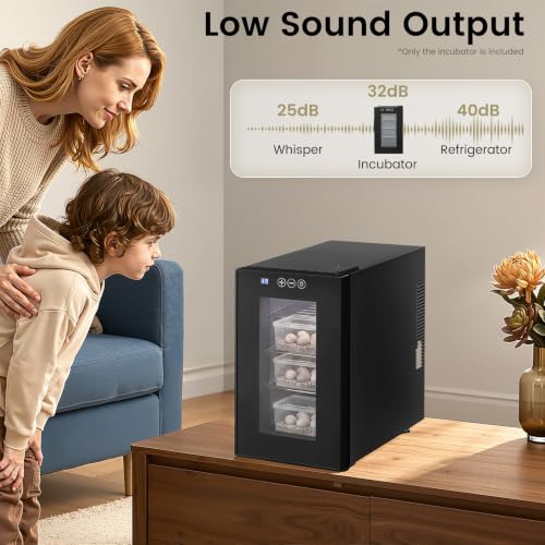Reptile Egg Incubator Digital Temperature Control Incubator w/LED Display | 23L Large Capacity Reptile Incubator with Smart Thermostat System 50–104°F ±3°C Accuracy,Built-in Fan for Even Heating