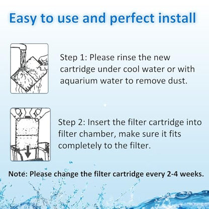 16 Pack PF-S Fish Tank Filter Cartridges, Aquarium Filter Cartridges Replacement Compatible with Top Fin Silenstream PF10 Power Filters - size: 16 Pack