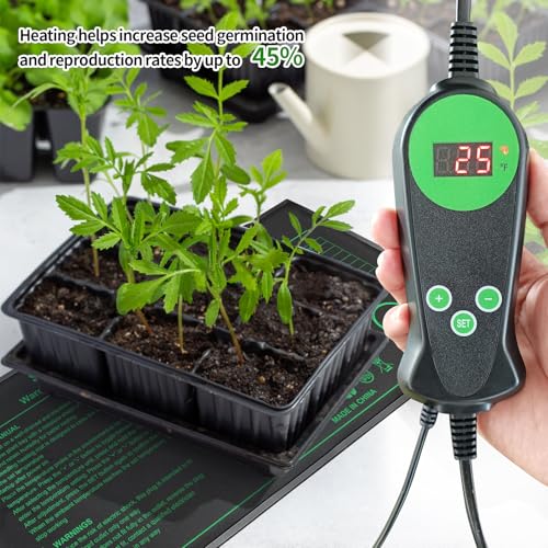 Seedling Heat Mat with Thermostat Pack of 4, Dual Certified by MET and UL Plant Heating Mat Pad Equipped with A Temperature Probe, It Automatically Maintains A Constant Temperature - size: Pack of 4
