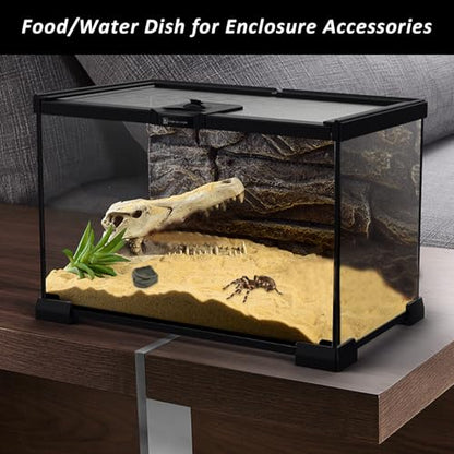 6 Pcs Spider Micro Water Bowls, Mini Resin Dish for Tarantula, Spider, Millipede and Tiny Reptiles, Food/Water Dish for Enclosure Accessories (1.65" D, 0.59" H) - size: Large- 6pack