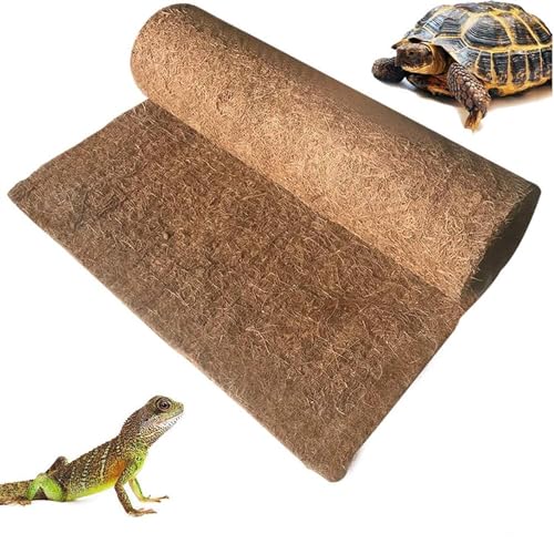 Hamiledyi 35.4×15.7" Reptile Carpet Coconut Fiber Substrate Large Lizard Cage Mat Coco Fiber Liner Snake Bedding Natual Coconut Fiber Carpet for Bearded Dragon Turtles Iguana Tortoises - size: 15.7x35.4inch