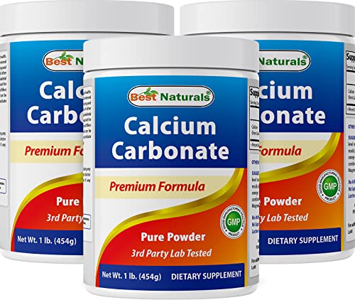 Best Naturals Calcium Carbonate Powder 1 Pound - Food Grade (16 OZ (Pack of 3)) - size: 16 Ounce (Pack of 3)