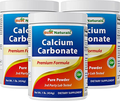 Best Naturals Calcium Carbonate Powder 1 Pound - Food Grade (16 OZ (Pack of 3)) - size: 16 Ounce (Pack of 3)