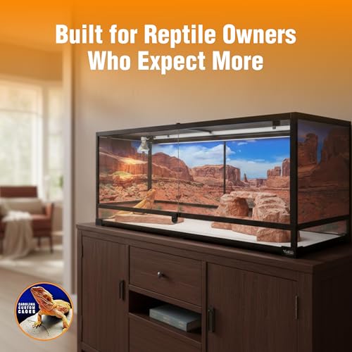 48x18x18 Extra-Long Reptile Terrarium - 67 Gallon Glass Terrarium for Bearded Dragon, Snake, Gecko, Lizard with Screen Top & Locking Doors; Easy Assembly - size: 48Lx18Wx18H