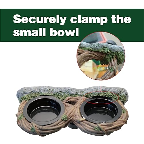 Magnetic Feeding Ledge with 4pcs Cups,Reptile Water Bowl,Bearded Dragon,Turtle,Crested Gecko,Snake,Tank Accessories - size: M