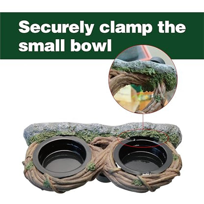 Magnetic Feeding Ledge with 4pcs Cups,Reptile Water Bowl,Bearded Dragon,Turtle,Crested Gecko,Snake,Tank Accessories - size: M