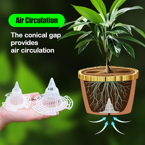 30 Pcs Cone Flower Pot Hole Mesh Pad, Upgraded Planter Bottom Grid Mat Mesh Hole Screens for Keeping Soil from Flowing- Breathable Gasket-Drainage Netting for Bonsai