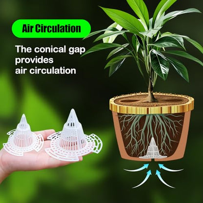 30 Pcs Cone Flower Pot Hole Mesh Pad, Upgraded Planter Bottom Grid Mat Mesh Hole Screens for Keeping Soil from Flowing- Breathable Gasket-Drainage Netting for Bonsai