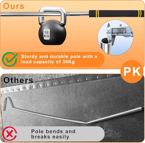 Snake Hooks, Stainless Steel Snake Hook Extendable Handled Desigh for Removling Large or Small Snakes and Reptiles Rattlesnakes Python Copperhead Stainless Steel Handle 35"-65" - size: 35-64inch
